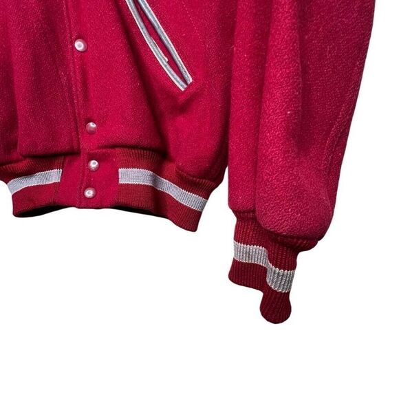 American Vintage 50s 60s Lasley Knitting Letterman Jacket USA 40 - Picture 3 of 6